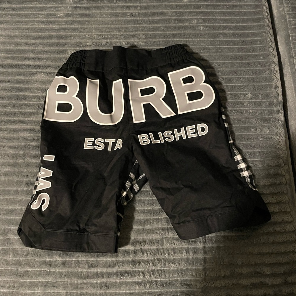 Burberry Kids Black Graphic Shorts